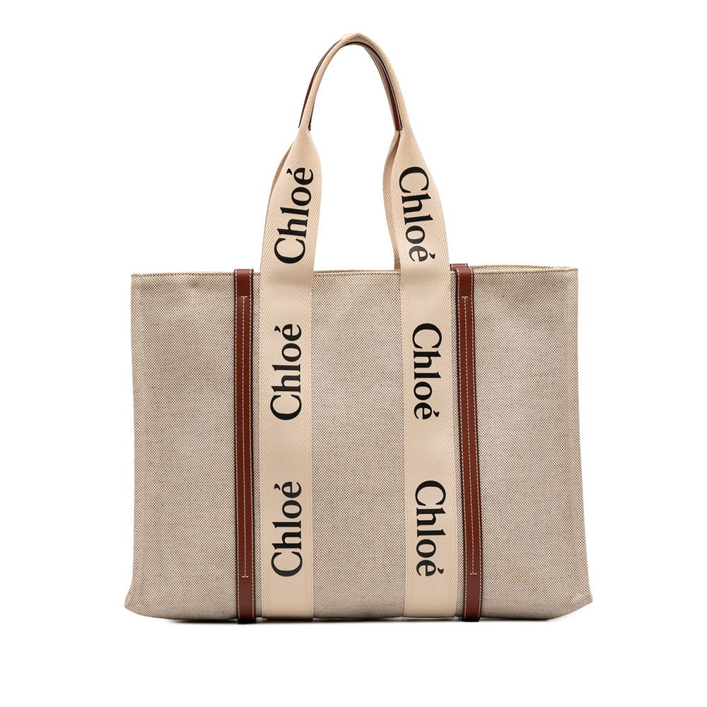 Pre-Loved Chloé Large Canvas Woody Tote